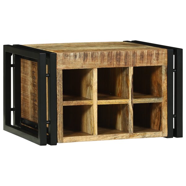 vidaXL Supports à vin 46x35x27.5 cm Bois massif Rugueux Mangue