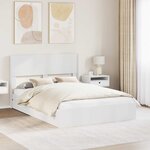 vidaXL Cadre de lit avec rangement et tête de lit Blanc 160 x 200 cm