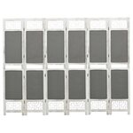 vidaXL Cloison de séparation 6 panneaux Gris 210x165 cm Tissu