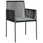 vidaXL Ensemble de salle à manger pour jardin 3 Pièces Noir Poly rotin