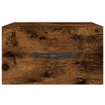 vidaXL Table de chevet murale chêne fumé 35x35x20 cm