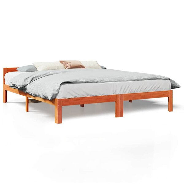 vidaXL Cadre de lit sans matelas cire marron 180x200cm bois pin massif