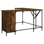 vidaXL Bureau chêne fumé 141x141x75 cm bois d'ingénierie