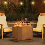 vidaXL Foyer sans fumée Marron 58 x 58 x 51 cm Acier Corten