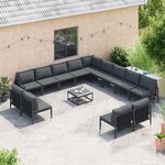 vidaXL Ensemble de canapé de jardin 14 Pièces Anthracite Acier