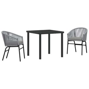 vidaXL Ensemble de salle à manger pour jardin 3 Pièces Anthracite