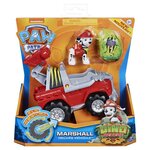 Pat patrouille - vehicule + figurine deluxe marcus dino rescue paw patrol - 6059518 - voiture a remonter jeu jouet enfant 3 ans