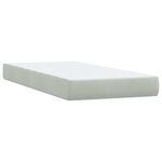 vidaXL Sommier à lattes de lit et matelas et LED gris clair 90x220 cm velours