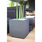 EDA Pot carré Graphit - 39 x 39 x 43 cm - 35 L - Gris anthracite