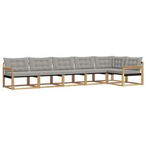 vidaXL Ensemble de canapés d'extérieur 6 pc Blanc et gris clair