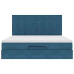VidaXL Cadre de lit ottoman avec matelas bleu foncé 160x200 cm velours