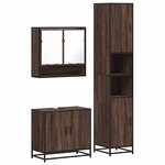 vidaXL Ensemble de meubles de salle de bain 3 Pièces Chêne marron
