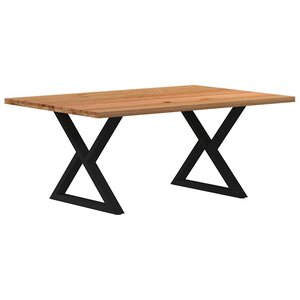 vidaXL Table à manger marron clair bois de chêne massif rectangulaire