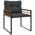 vidaXL Ensemble de meubles d'extérieur avec coussin 3 Pièces Gris foncé