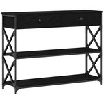 Table Console vidaXL Noir Chêne 100x28x75 cm Bois d'ingénierie et Acier