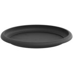 vidaXL Plateau à fleurs rond 24 Pièces Noir Ø 19 x 2 cm Plastique