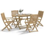 vidaXL Ensemble à manger de jardin 5 Pièces Bois d'acacia solide