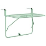 vidaXL Table Suspendue de Balcon Vert menthe 60 x 39 x 65 cm Acier