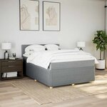 vidaXL Sommier à lattes de lit avec matelas Gris clair 140x200cm Tissu
