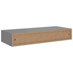 vidaXL Étagère à tiroir murale Gris 60x23 5x10 cm MDF