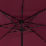 vidaXL Parasol de jardin Rouge et Noir 295 x 295 x 245 cm