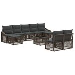 vidaXL Ensemble de canapé de jardin 10 Pièces Gris polyrotin