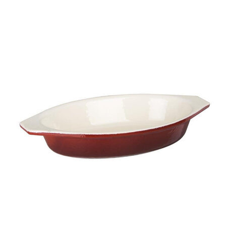 Plat à gratin ovale rouge 650 ml - vogue -  - fonteoui 140x195x40mm