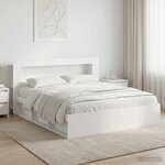 vidaXL Cadre de lit avec rangement avec tête de lit Blanc 180 x 200 cm