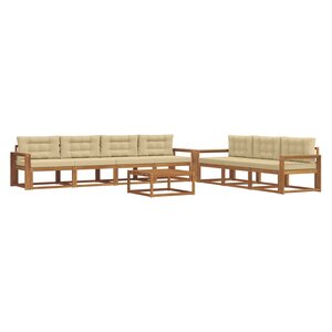 vidaXL Ensemble de canapés d'extérieur 8 Pièces Naturel et Beige
