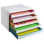 Module De Classement Big Box Plus Horizon 5 Tiroirs Black Office - Blanc/arlequin - Exacompta