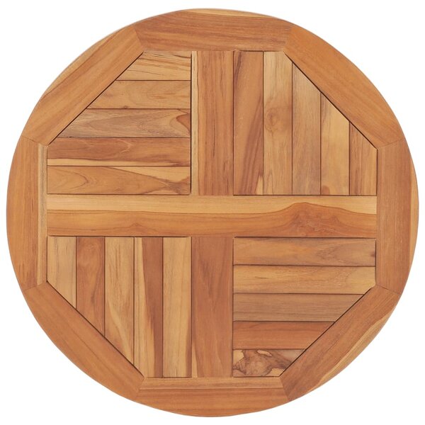 vidaXL Dessus de table Bois de teck solide Rond 2 5 cm 60 cm
