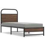vidaXL Cadre de lit sans matelas 75x190cm chêne marron bois ingénierie