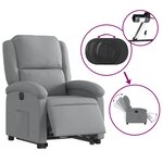 vidaXL Fauteuil inclinable électrique gris clair tissu