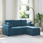 vidaXL Canapé Bleu 198 x 134 x 80 cm Velours