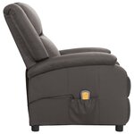 vidaXL Fauteuil de massage gris cuir véritable