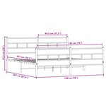 vidaXL Cadre de lit en métal sans matelas chêne sonoma 193x203 cm