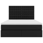 vidaXL Lit avec des lumières à LED avec stockage Noir 140 x 190 cm PVC