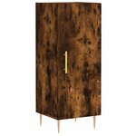 vidaXL Buffet haut Chêne fumé 34 5x34x180 cm Bois d'ingénierie