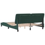 vidaXL Cadre de lit avec LED sans matelas vert foncé 160x200 cm velours