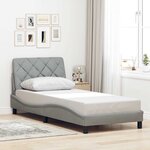 vidaXL Cadre de lit avec LED sans matelas gris clair 90x200 cm tissu