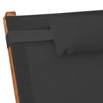 vidaXL Chaise longue avec coussin gris textilène/bois massif peuplier
