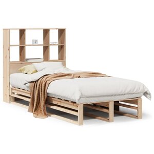 vidaXL Lit bibliothèque sans matelas 100x200 cm bois massif