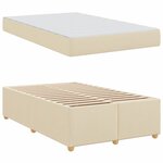 vidaXL Cadre de lit avec matelas Crème 120 x 190 cm tissu