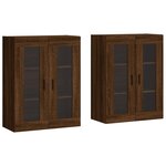 vidaXL Armoires murales 2 Pièces chêne marron bois d'ingénierie