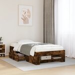 vidaXL Cadre de lit sans matelas chêne fumé 75x190cm bois d'ingénierie