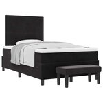 vidaXL Lit à ressorts avec matelas Noir 120 x 200 cm Velours