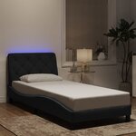 vidaXL Cadre de lit avec LED sans matelas noir 90x190 cm velours