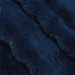 vidaXL Couverture en Fourrure de Lapin Synthétique Bleu Marine