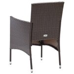 vidaXL Chaises à manger de jardin lot de 4 Résine tressée Marron