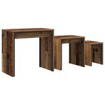 vidaXL Table basse 3 Pièces Bois ancien Bois d'ingénierie